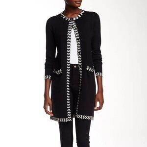DVF/Diane Von Furstenberg Carmela Black and White Long Cardigan